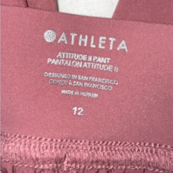 Athleta Attitude || Jogger Style Mauve Colored Pant SIZE 12 - Picture 6 of 6